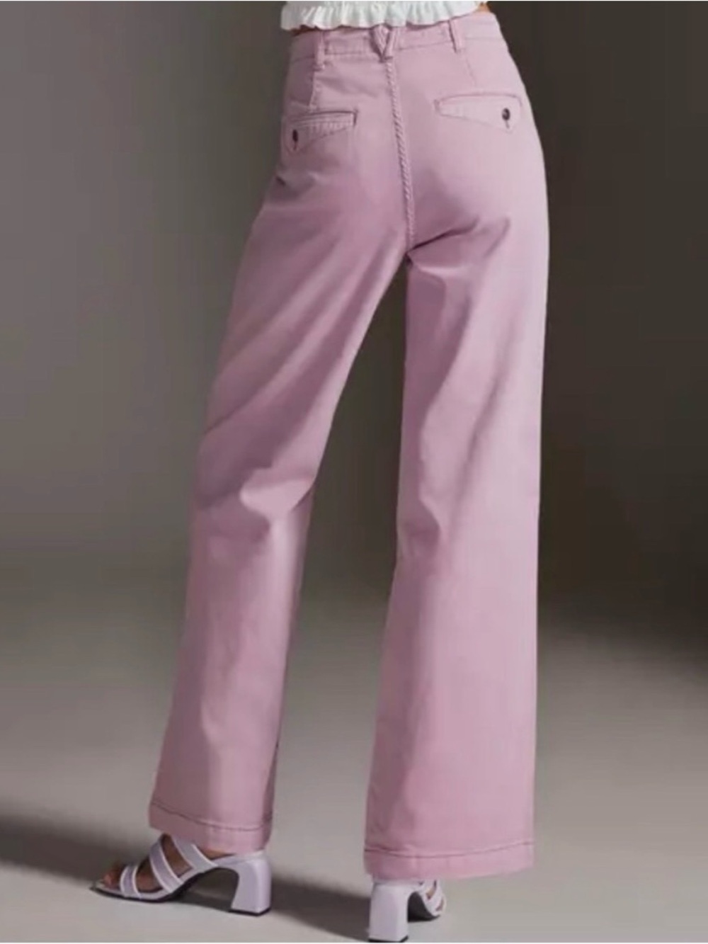 Pilcro Wide-Leg Pink High-Rise Jeans